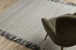 RugsX Wool Carpet Tahar 99003F Cream / Grey - Hand-Woven Lines, Fringes 120X180 Cm - thumbnail 5