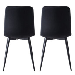 MCC Direct Dining Chairs Velvet Fabric Lexi Set Of 2 Black By Mcc - thumbnail 4