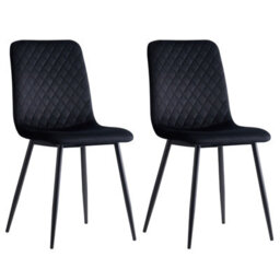 MCC Direct Dining Chairs Velvet Fabric Lexi Set Of 2 Black By Mcc - thumbnail 3