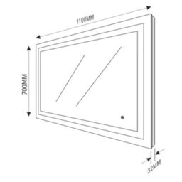 Plum&clay Luca Led Illuminated Backlit Bathroom Mirror With White And Blue Light (H)700mm (W)1100mm - thumbnail 3