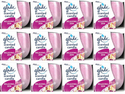 Glade Scented Candle, Air Freshener Candle 120 G Relaxing Zen (Pack Of 12) - image 1
