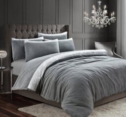 Velosso Silver Beaux Shimmer Duvet Cover And Pillowcase Set Single - thumbnail 1