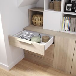GoodHome Atomia Modular Matt Oak Effect Slab Large External Drawer (H)185mm (W)747mm (D)500mm, Set Of 2 - thumbnail 3