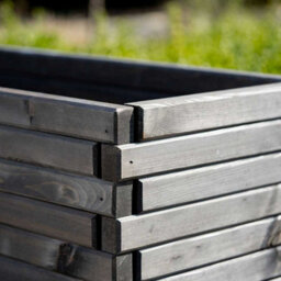 Primrose Pine Wood Raised Trough Outdoor Patio Planter In Grey  140Cm - thumbnail 3