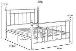 Harpenden Brushed Gold King Size Metal Bed Frame 5Ft - thumbnail 2
