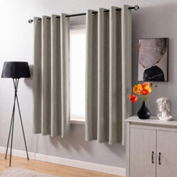 Aspire Homeware Mink Linen 100% Blackout Curtain - Thermal Insulated Eyelet Room Darkening Curtain Pair (W)168Cm X (D)137Cm - thumbnail 7