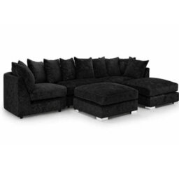Home & Love Luxury Bishop U Shape Corner Sofa - Alaska Black - thumbnail 2