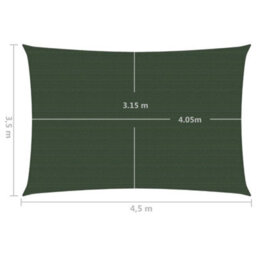 Berkfield Sunshade Sail 160 G/m2 Dark Green 3.5X4.5 M Hdpe - thumbnail 6