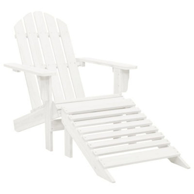 Vidaxl Garden Chair With Ottoman Wood White Garden Chairs - image 1
