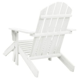 Vidaxl Garden Chair With Ottoman Wood White Garden Chairs - thumbnail 4