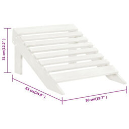 Vidaxl Garden Chair With Ottoman Wood White Garden Chairs - thumbnail 9