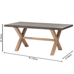 Dibor Burford Wood And Concrete Top X Leg Rectangular Home Furniture Coffee Table - thumbnail 6