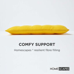 Homescapes Yellow Seat Pads 100% Cotton Chair Cushions 40X40 Cm, Set Of 6 Plain Chair Pads For Dining, Kitchen Or Garden Outdoor - thumbnail 4