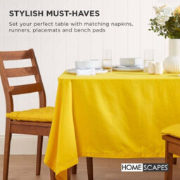 Homescapes Yellow Seat Pads 100% Cotton Chair Cushions 40X40 Cm, Set Of 6 Plain Chair Pads For Dining, Kitchen Or Garden Outdoor - thumbnail 7