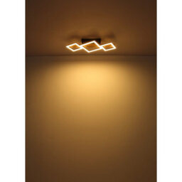 Luminosa Lighting Luminosa Dustin 2 Square Integrated Led Semi Flush Ceiling Light Matt Black 2X Led 3000K - thumbnail 5
