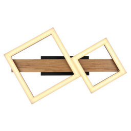 Luminosa Lighting Luminosa Dustin 2 Square Integrated Led Semi Flush Ceiling Light Matt Black 2X Led 3000K - thumbnail 4
