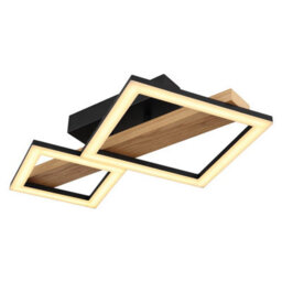 Luminosa Lighting Luminosa Dustin 2 Square Integrated Led Semi Flush Ceiling Light Matt Black 2X Led 3000K