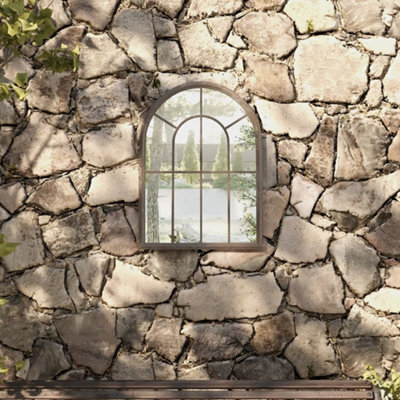Berkfield Garden Mirror Sand 60X45 Cm Iron For Outdoor Use - image 1