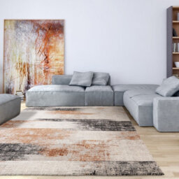 Terracotta Abstract Luxurious Modern Easy To Clean Rug For Living Room Bedroom & Dining Room-120Cm X 170Cm - thumbnail 1