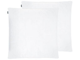 Wyld And Coco White Duck Down And Feather Pillow Set 2X 80 X 80 Cm High-Loft Soft Support - thumbnail 3