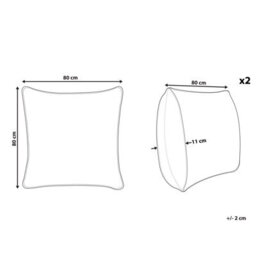 Wyld And Coco White Duck Down And Feather Pillow Set 2X 80 X 80 Cm High-Loft Soft Support - thumbnail 4