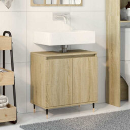 Walplus Bathroom Cabinet Sonoma Oak 58X33X60 Cm Engineered Wood - thumbnail 1