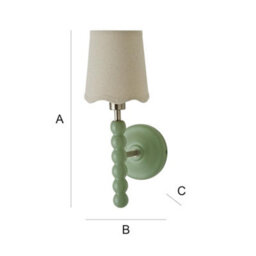 Valuelights Bobbin Pair Of Green Wall Lights With Scallop Shade And Bulbs - thumbnail 7