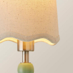 Valuelights Bobbin Pair Of Green Wall Lights With Scallop Shade And Bulbs - thumbnail 4