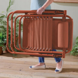 Gainsborough Terracotta Zero Gravity Reclining Garden Chair, Folding Outdoor Lounger With Mesh Seat & Bungee Support - thumbnail 3