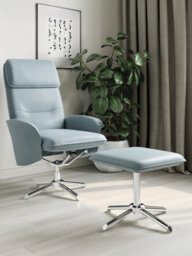 Alphason Dorel Home Belding Recliner And Stool In Pu Grey - thumbnail 3