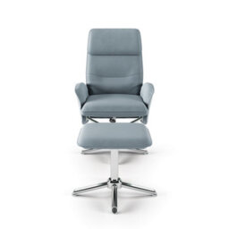 Alphason Dorel Home Belding Recliner And Stool In Pu Grey - thumbnail 2