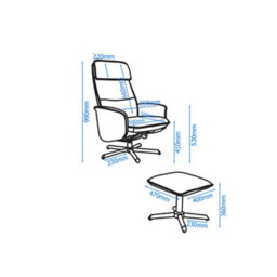 Alphason Dorel Home Belding Recliner And Stool In Pu Grey - thumbnail 5