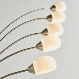 Luminosa Lighting Luminosa Jaspa Led 5 Light Floor Lamp Satin Nickel, White Glass - thumbnail 5