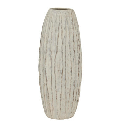 Hill Interiors Lorenzo Fin Vase White/grey Wash (One Size) - image 1