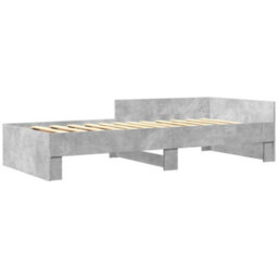 Berkfield Bed Frame Without Mattress Concrete Grey 90X190 Cm Single Engineered Wood - thumbnail 3