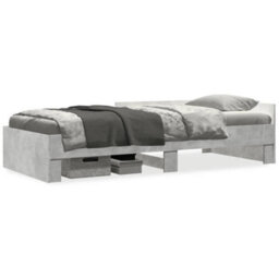 Berkfield Bed Frame Without Mattress Concrete Grey 90X190 Cm Single Engineered Wood - thumbnail 2