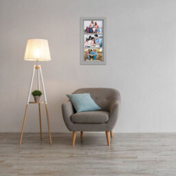 AK Frames 16X8 Light Grey Modern Multi Photo Frame With Mid Grey Mount - Holds 3 Apertures (3X) 7X5 Photos - thumbnail 3