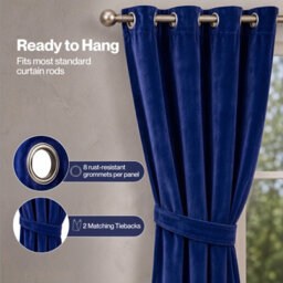 Marlow Velvet Blackout Curtains Thermal Insulated For Bedroom Living Room - thumbnail 7
