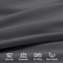 Aspire Homeware Plain Duvet Cover Set Soft Microfibre, Grey, Super King (L)220Cm X (W)260Cm - thumbnail 3