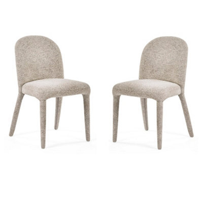 Oakham Islington Premium Beige Chenille Upholstered Dining Chairs - Set Of 2 - image 1