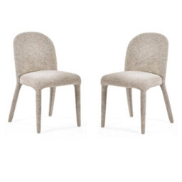 Oakham Islington Premium Beige Chenille Upholstered Dining Chairs - Set Of 2 - thumbnail 1