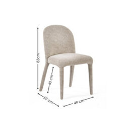 Oakham Islington Premium Beige Chenille Upholstered Dining Chairs - Set Of 2 - thumbnail 7