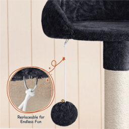 Yaheetech Black Large Cat Tree With Dangling Ball And Scratching Posts - thumbnail 5