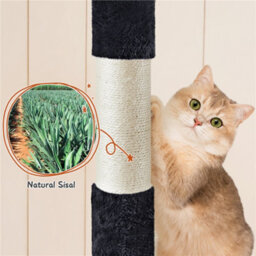 Yaheetech Black Large Cat Tree With Dangling Ball And Scratching Posts - thumbnail 6