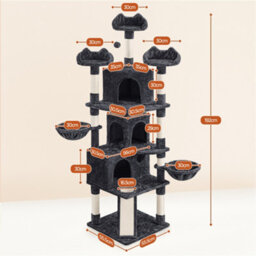Yaheetech Black Large Cat Tree With Dangling Ball And Scratching Posts - thumbnail 3