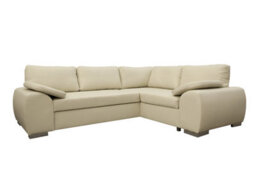 New Corner Sofa Bed With Storage Enzo Right Cream Faux Leather