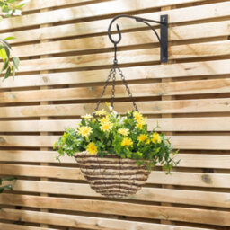 Christow Artificial Daisy Wicker Hanging Basket Uv Resistant Foliage Yellow 25Cm - thumbnail 2
