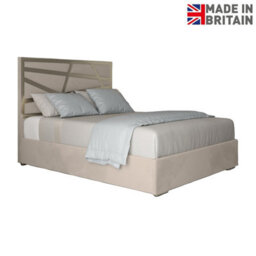 Arabella Upholstered Soft Velvet Metal Bed Frame - Cream - thumbnail 7