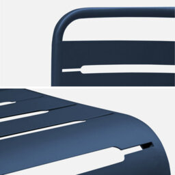 Sweeek - Pair Of Steel And Stackable Garden Chairs Amelia Marine Blue 44X52X79 Cm - thumbnail 4