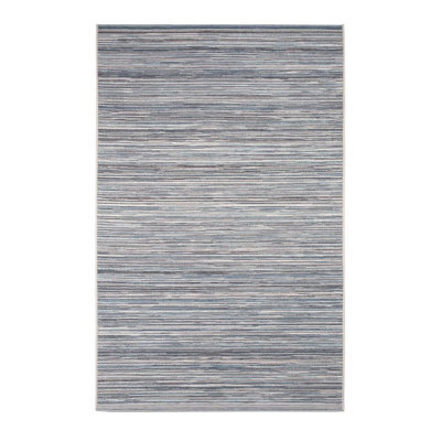 Blue Striped Outdoor Rug, Striped Stain-Resistant Rug For Patio,garden, Deck, Pool 5mm Modern Outdoor Rug-120Cm X 170Cm - image 1
